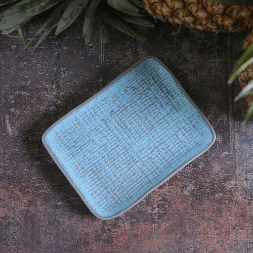 Porto Brasil Rectangular Platter Juta Set Of 4 In Blue