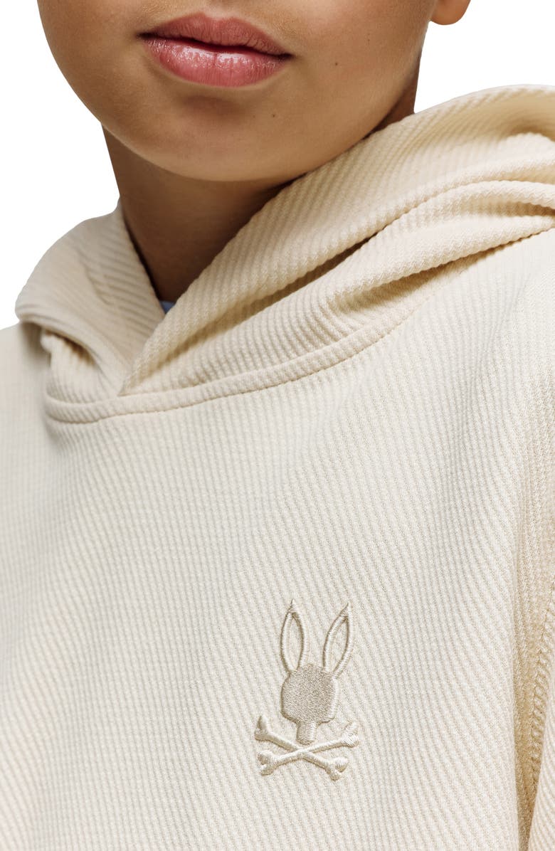 Psycho Bunny Kids' Kai Twill Texture Cotton Blend Hoodie, Alternate, color, 
