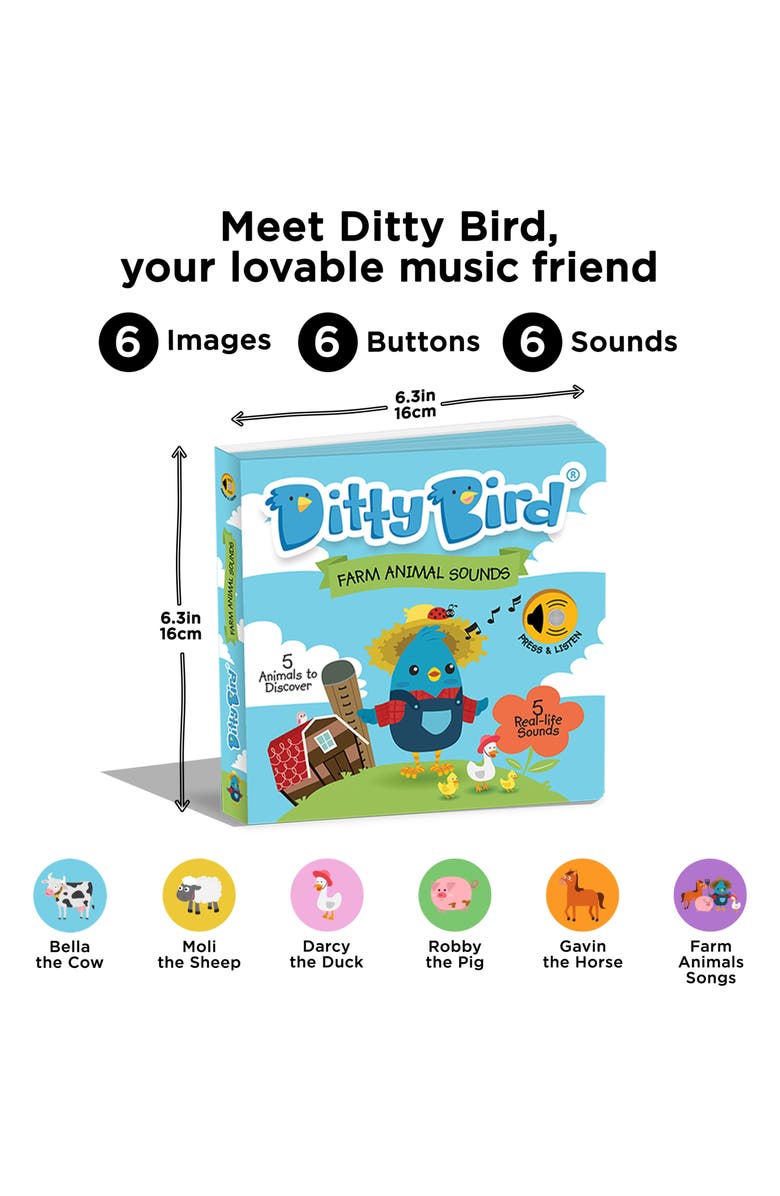 Ditty Bird Kids' Interactive Farm Animal Sound Book, Alternate, color, Blue