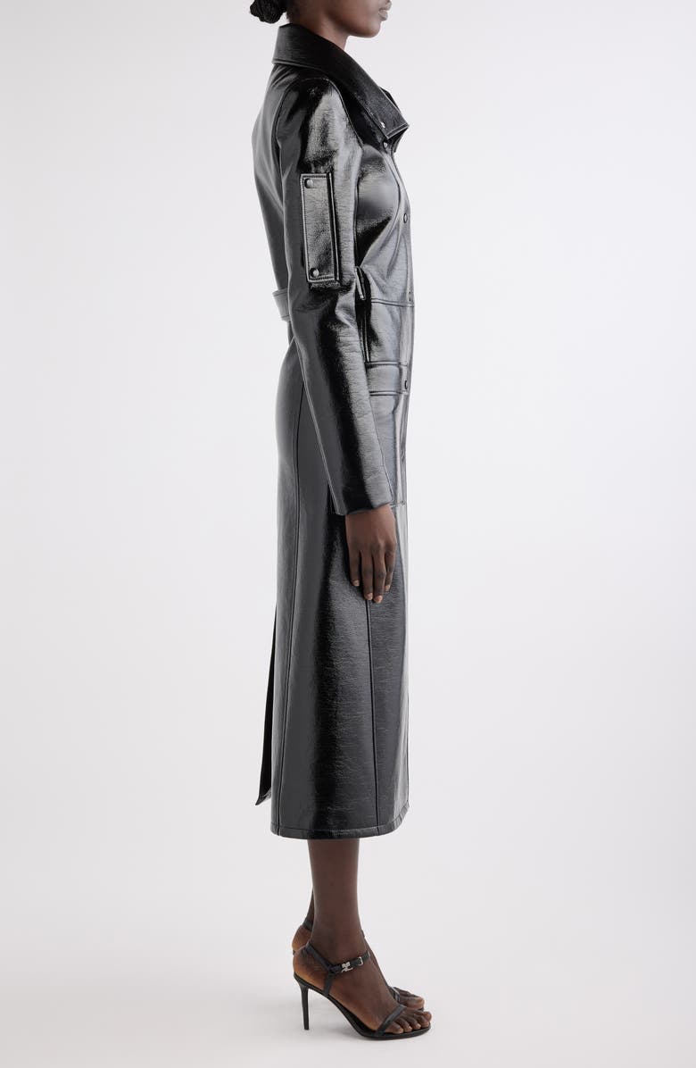 Courrèges Heritage Vinyl Trench Coat, Alternate, color, Black