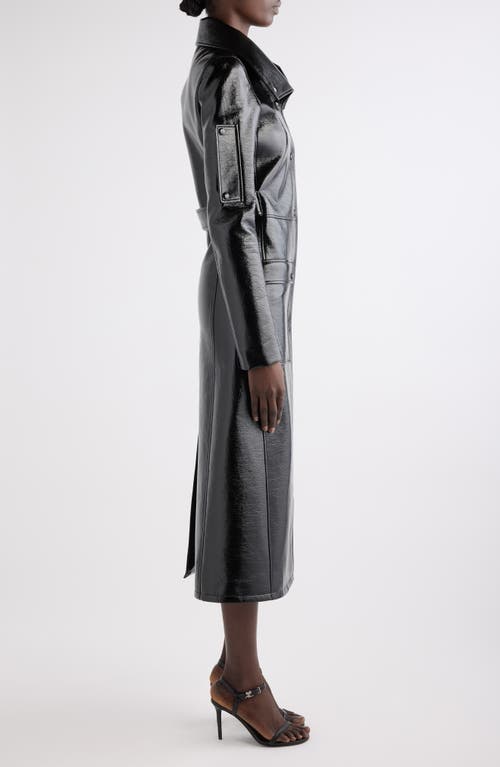 Courrèges Heritage Vinyl Faux-leather Trench Coat In Black