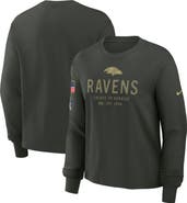 Nike Women's Nike Dark Green Baltimore Ravens 2025 Salute to Service Sideline Dri-FIT Long Sleeve T-Shirt