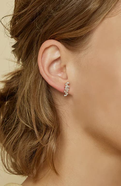 Bearfruit Jewelry Sterling Silver 18k Gold Plated Zig Zag Shape Stud Earrings In Silver