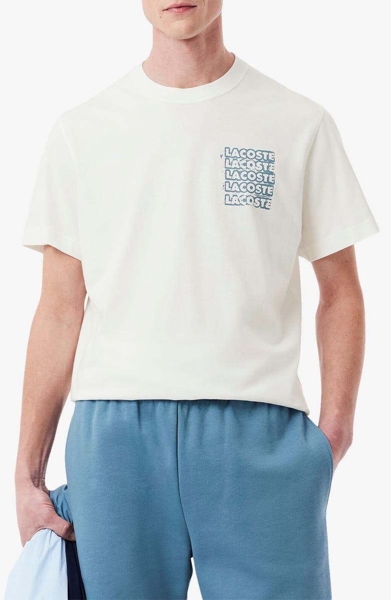 Lacoste Stencil Classic Fit Graphic T-Shirt, Main, color, Cpi Flour/ Limestone