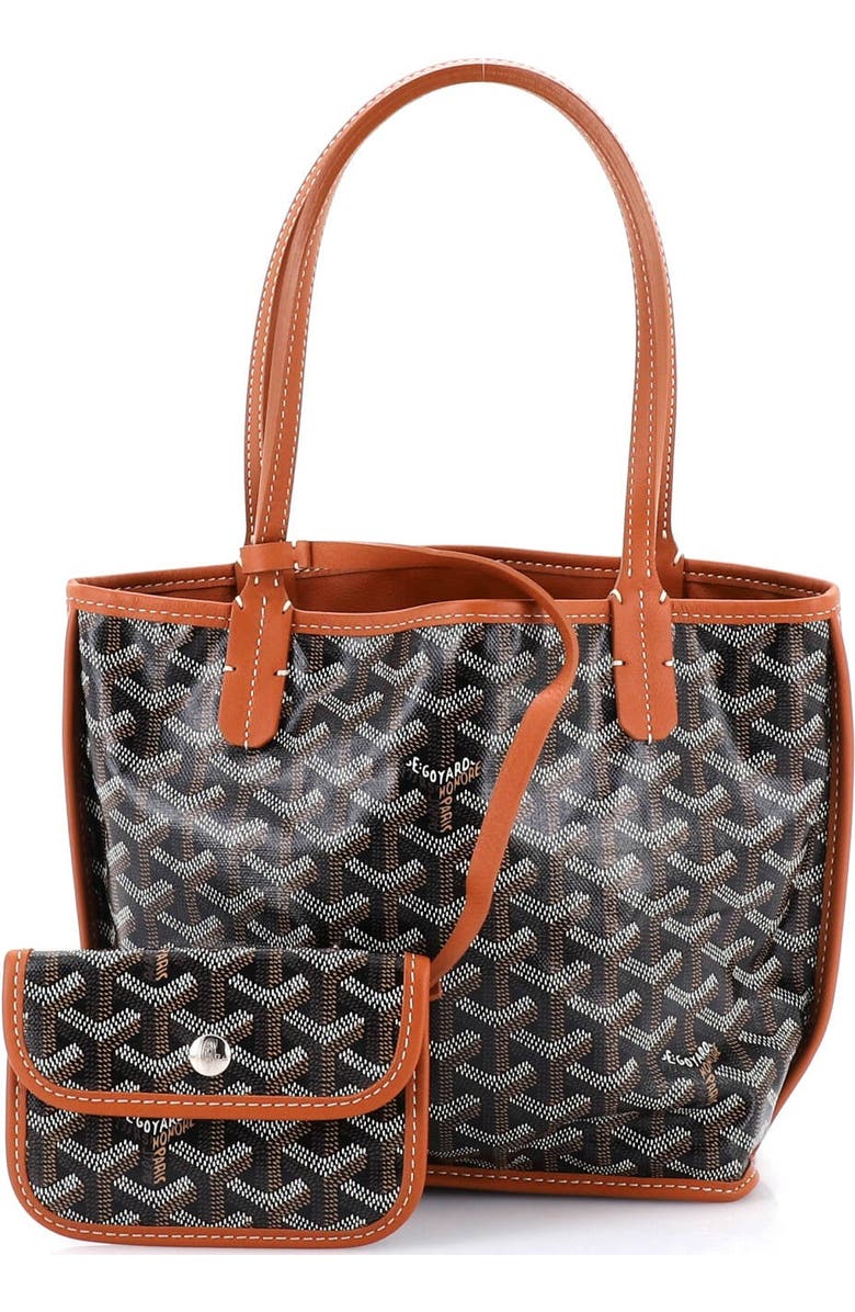 Pre-Owned Goyard Anjou Reversible Tote Coated Canvas Mini, Alternate, color, Brown