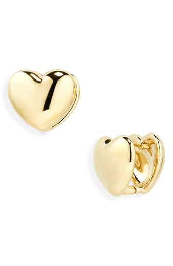 Nadri Sunlight Heart Huggie Hoop Earrings