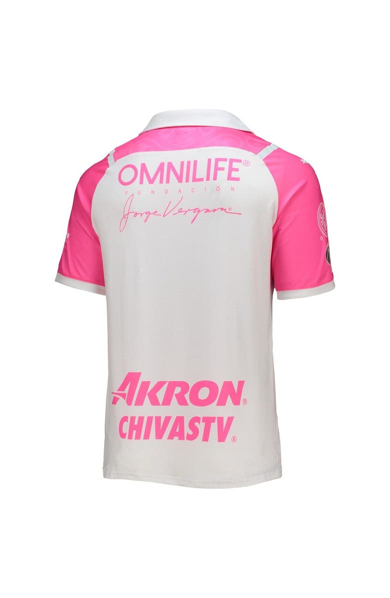 PUMA Men's Puma White/Pink Chivas 2021/22 Breast Cancer Awareness Authentic Jersey, Alternate, color, 