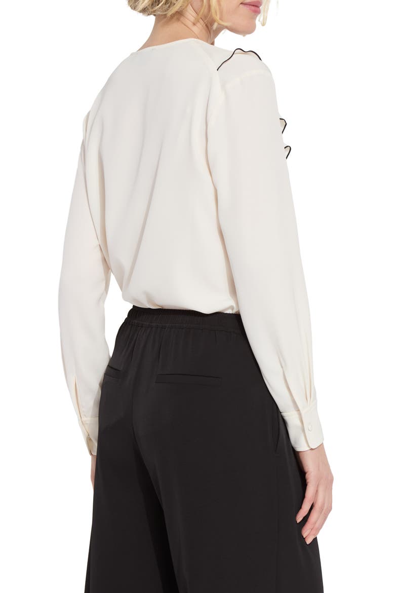 Marianne V-Neck Ruffle Top, Alternate, color, CHALK
