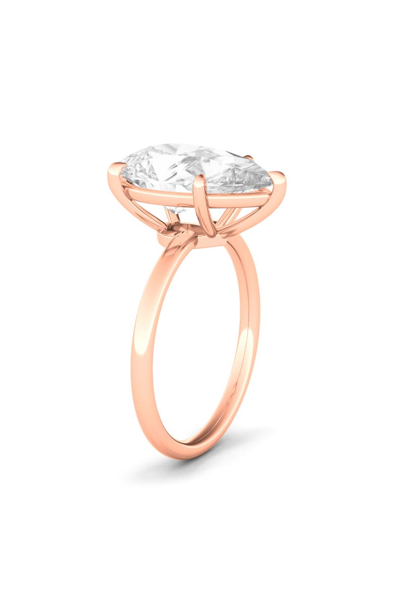 HauteCarat Pear Cut Lab Grown Diamond Ring, Alternate, color, 2.00 Ctw 18K Rose Gold