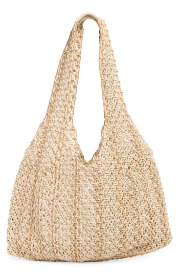 Collection Xiix Natural Stripe Macramé Large Tote Bag