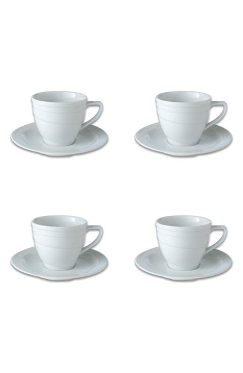 Essentials 4-Piece Tea Cup & Saucer Set