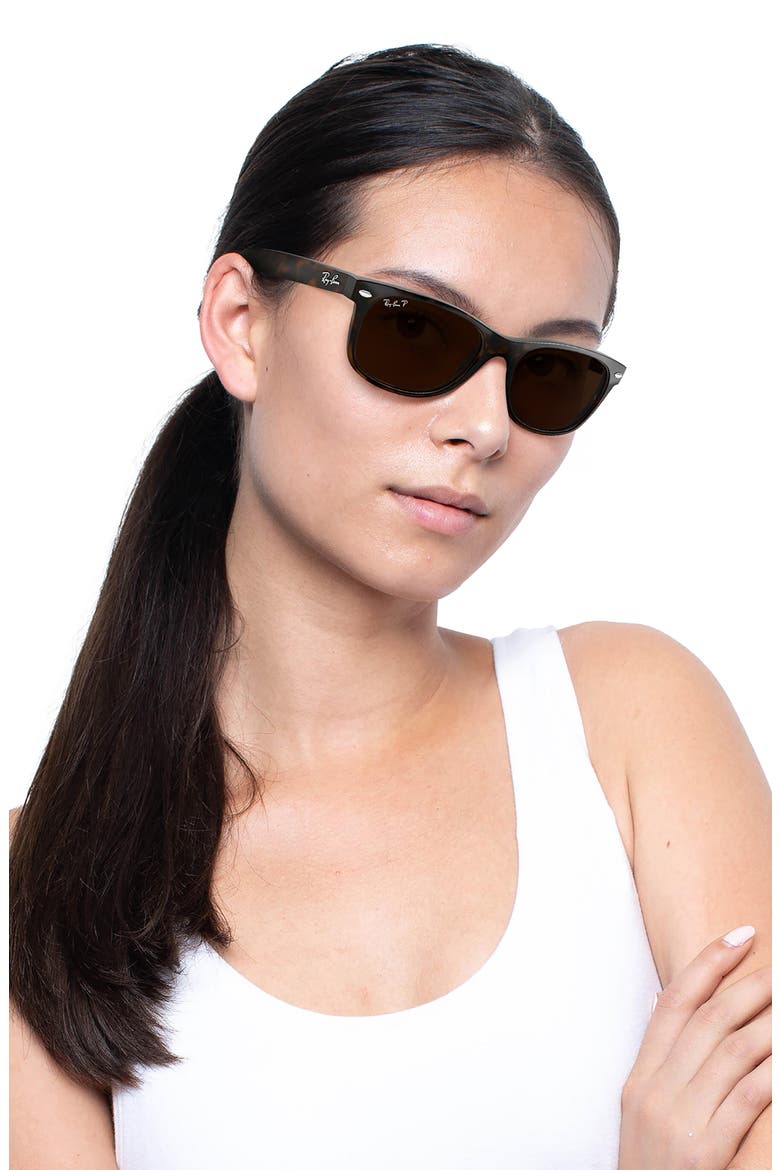 New Wayfarer 55mm Rectangular Sunglasses, Alternate, color, TORTOISE