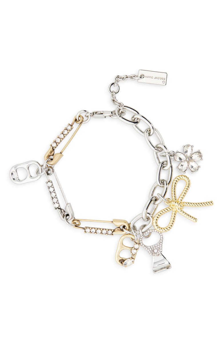 Marc Jacobs Grunge Glam Charm Bracelet, Main, color, Gold/Silver