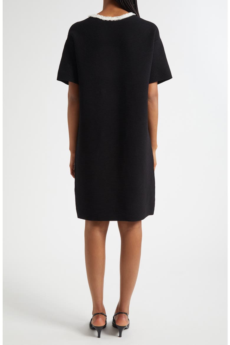Short Sleeve Knit Shift Dress, Alternate, color, BLACK