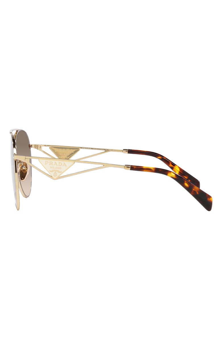 Prada 56mm Gradient Pilot Sunglasses, Alternate, color, Pale Gold