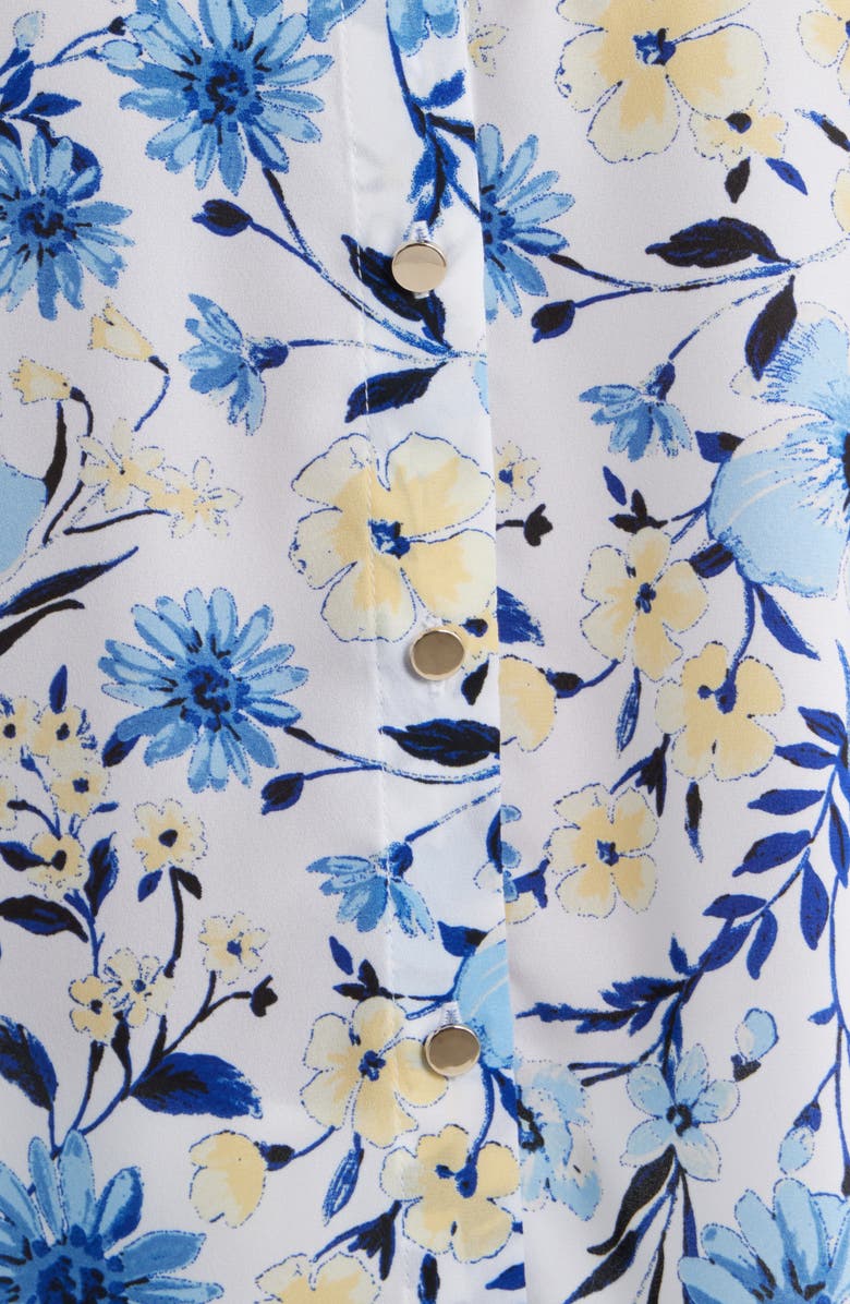 AK ANNE KLEIN Floral Short Sleeve Button-Up Top, Alternate, color, 