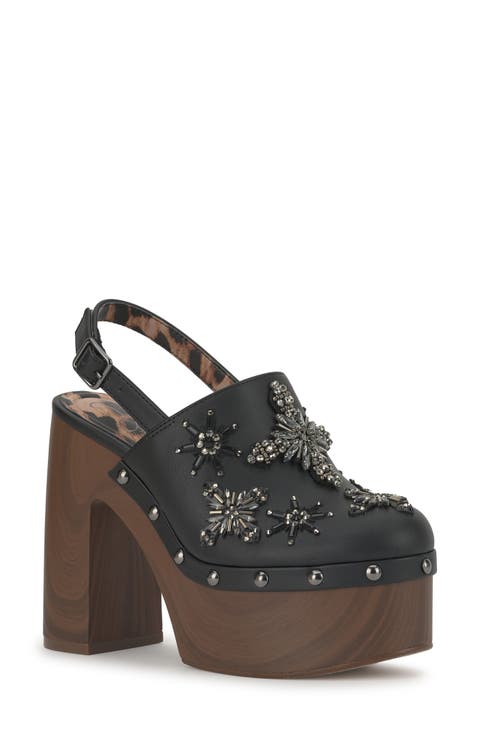 Cazea Crystal Embellished Slingback Platform Sandal (Women)