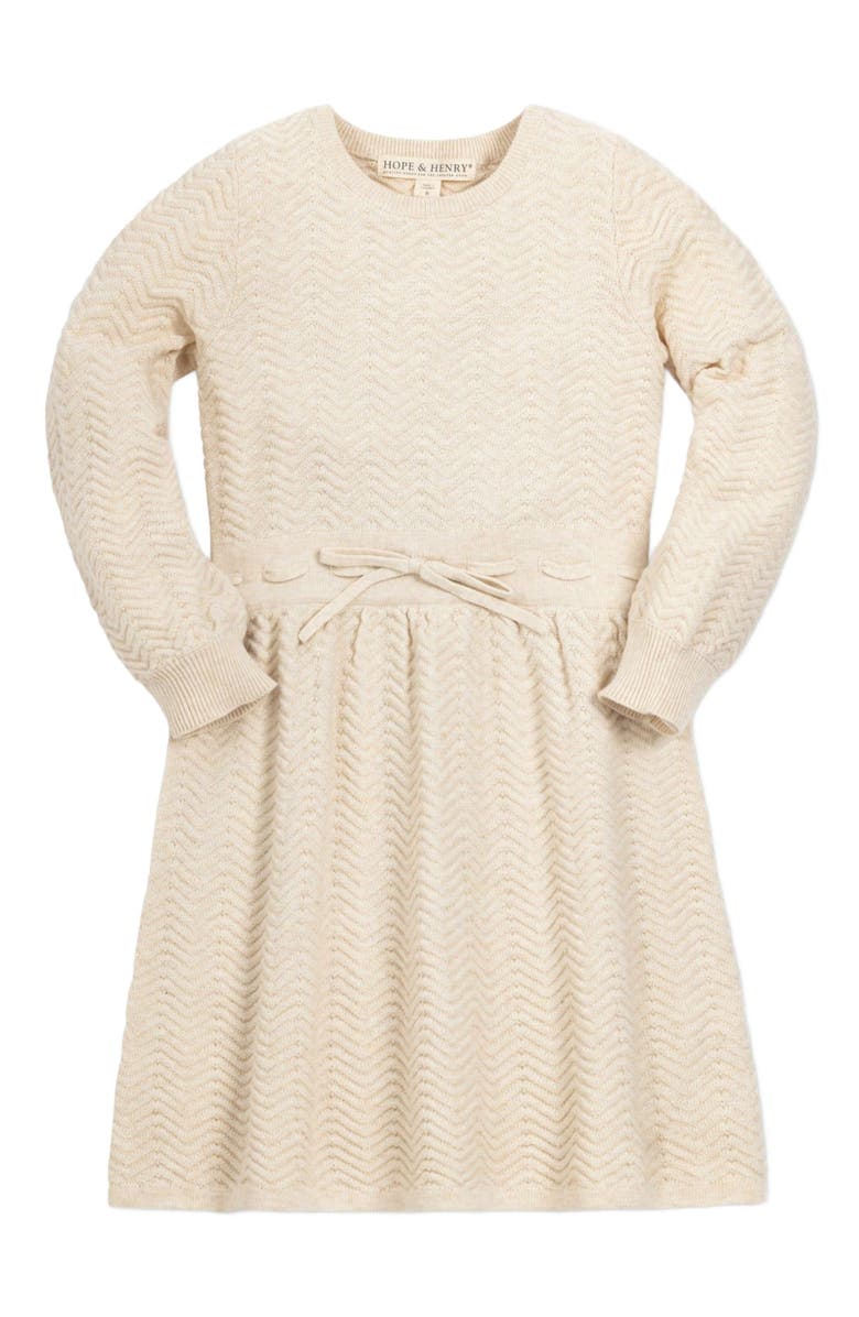 Hope & Henry Girls' Organic Balloon Sleeve Sweater Dress, Toddler, Alternate, color, 