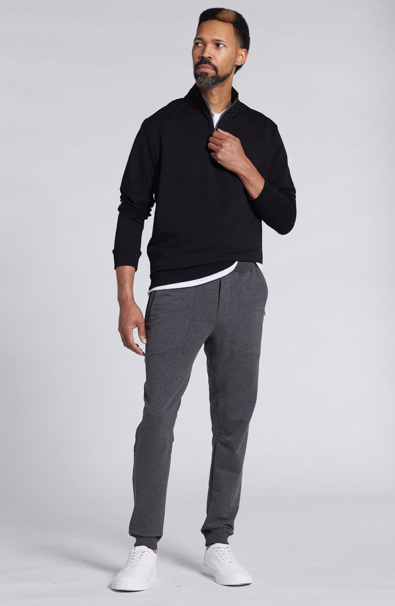 PINO BY PINOPORTE Mario Quarter Zip Sweatshirt, Alternate, color, Black