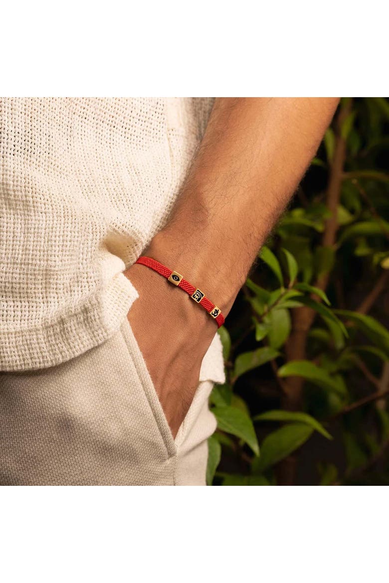Men's Triple Protection Red String Adjustable Bracelet Spiritual Bliss, Alternate, color, Red/Gold