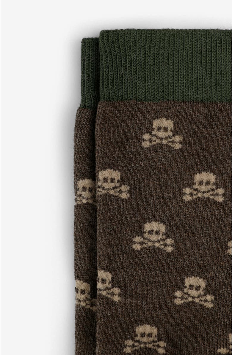 Scalpers Skull M Socks Kids, Alternate, color, Brownmelange