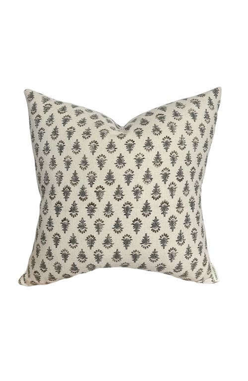 Linen & James Daphne Cream Floral Handblock Pillow Cover