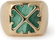 Off-White Malachite Arrow Signet Ring