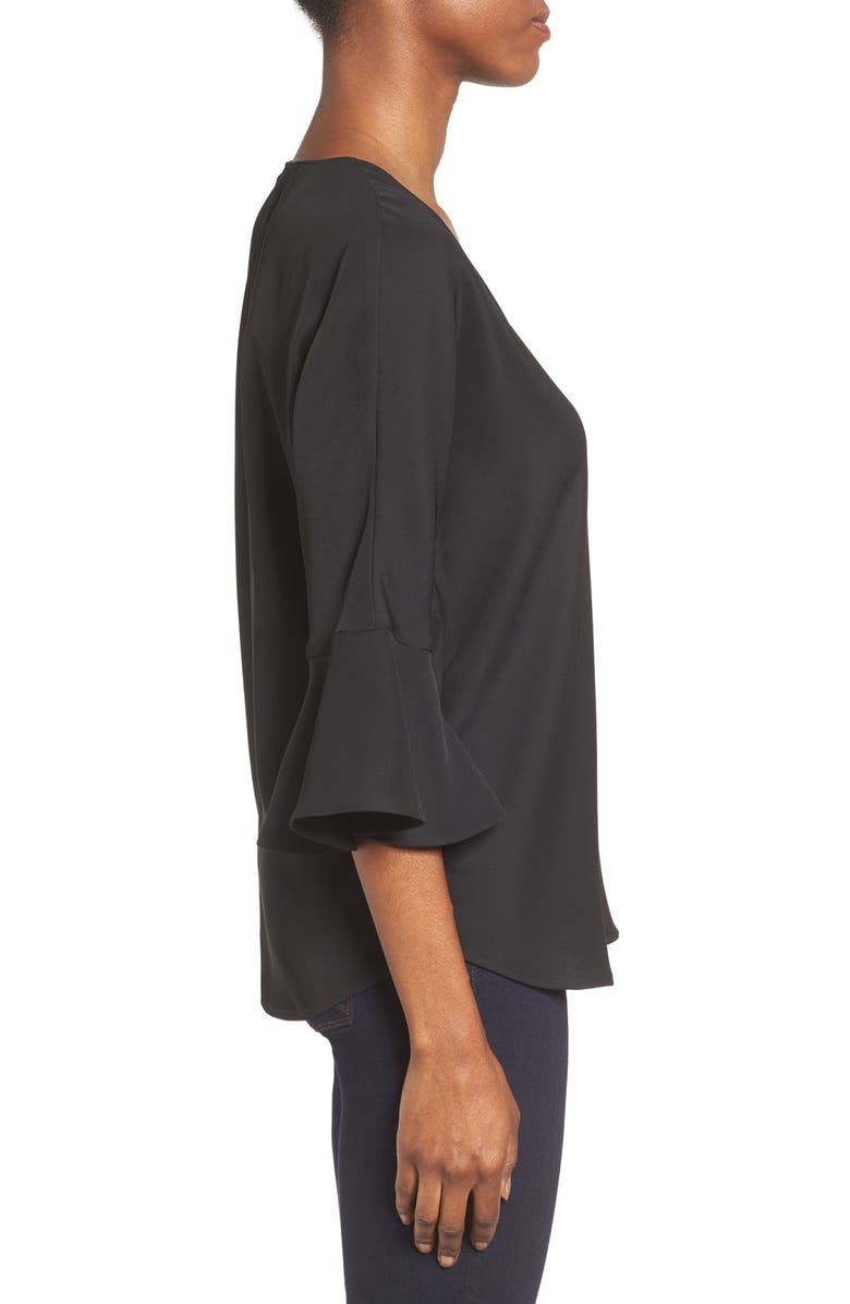 Pleione Bell Sleeve V-Neck Top, Alternate, color, 