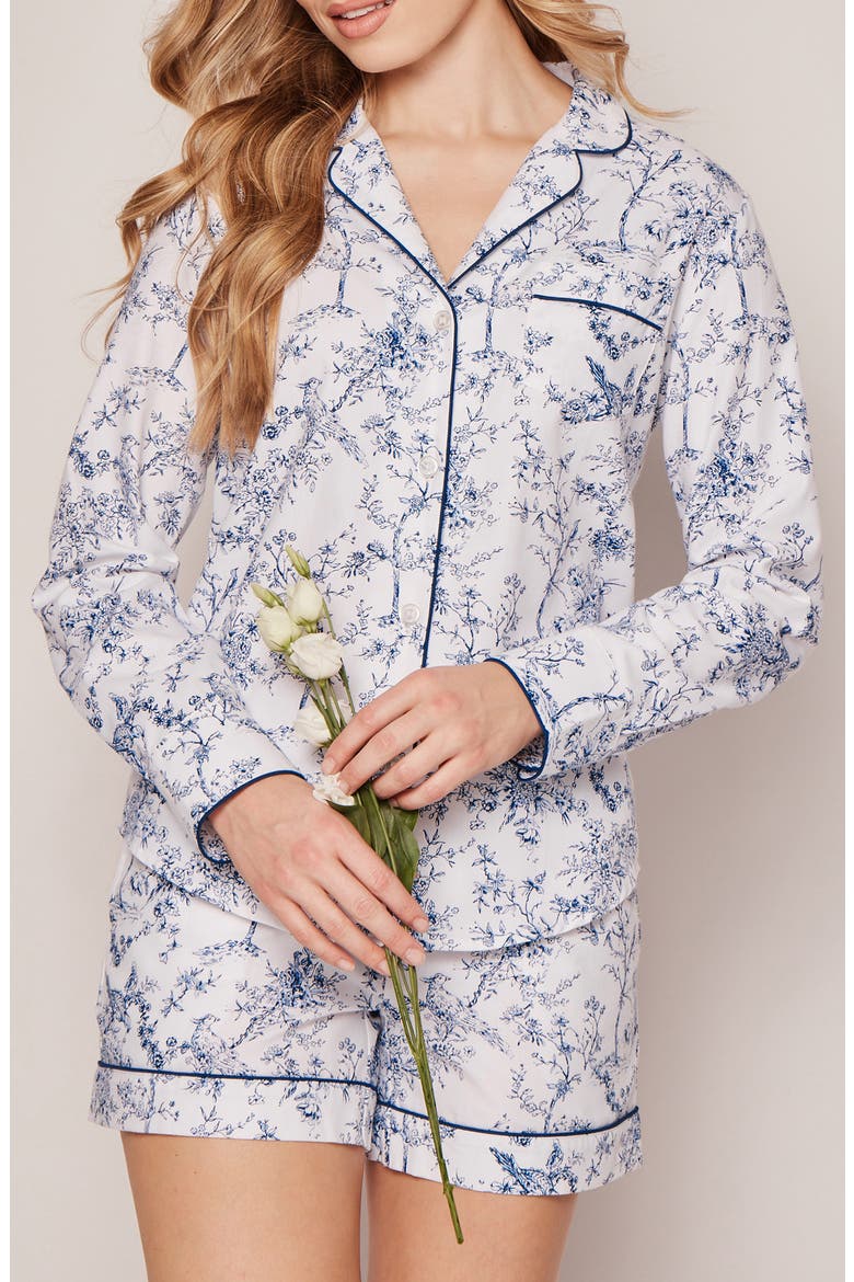 Timeless Toile Short Pajamas, Main, color, WHITE