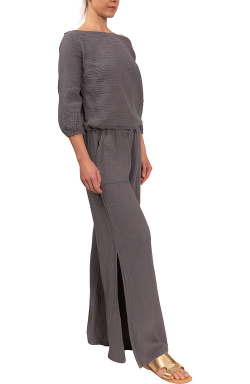 Everyday Ritual Penny Off The Shoulder Lounge Top In Slate