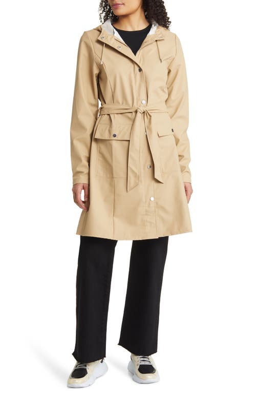 Rains Curve Waterproof Belted Jacket In Neutral
