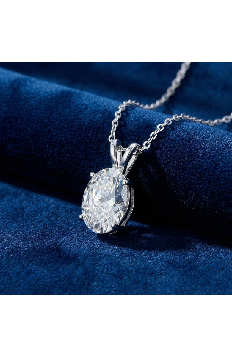 Bliss Diamond G/VS 2Ct Oval Diamond Solitaire Certified Lab Grown Diamond Pendant Necklace, Alternate, color, 14K White Gold
