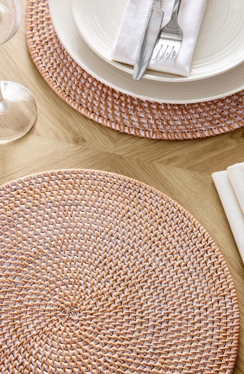NEXT Set of 2 Round Woven Straw Placemats, Alternate, color, 