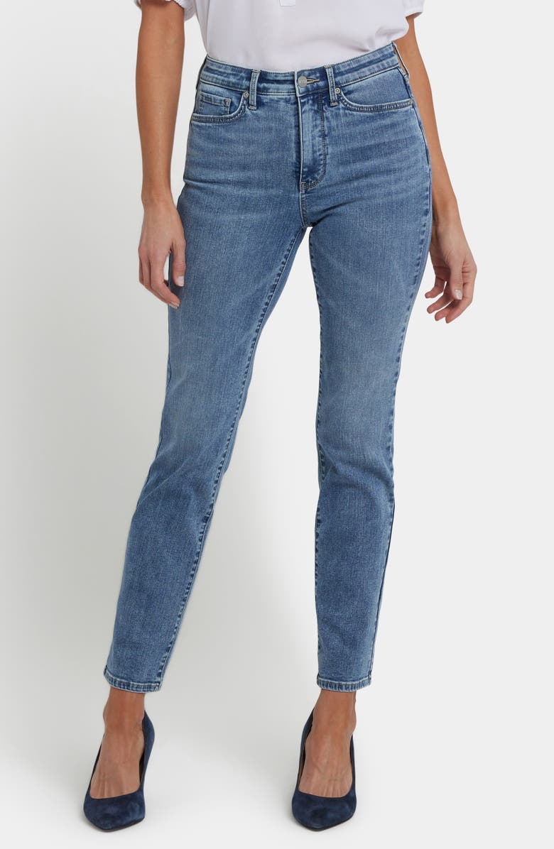 NYDJ Sheri High Waist Slim Straight Leg Jeans, Main, color, Parisian Sky