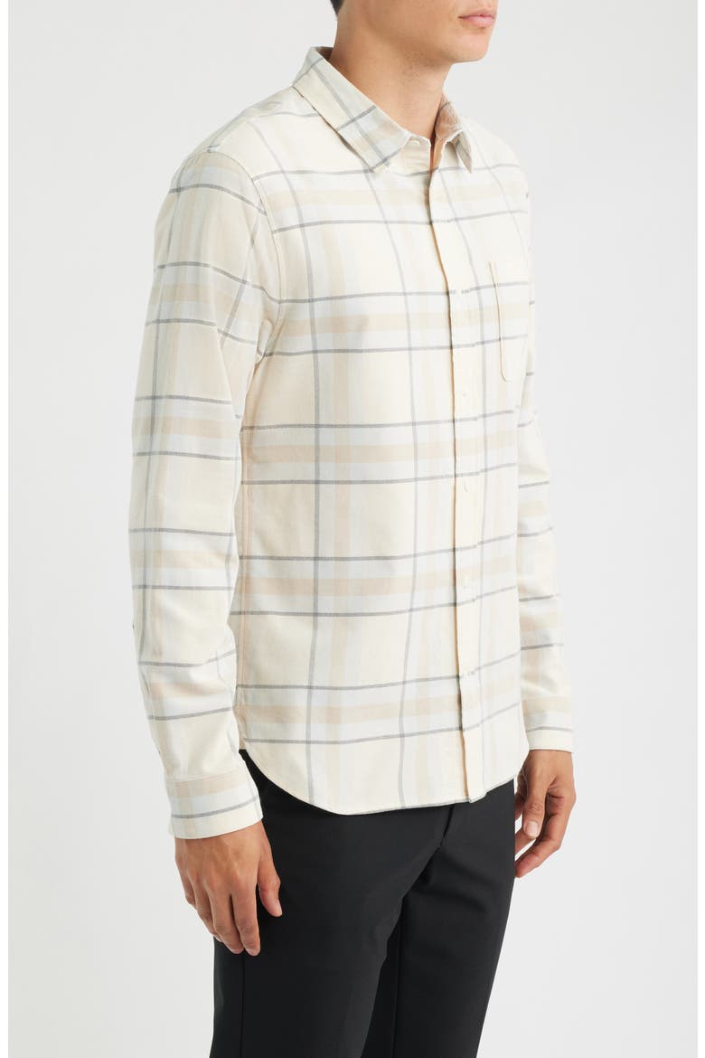 Holme Plaid Cotton Corduroy Button-Up Shirt, Alternate, color, BLANCO COMBO
