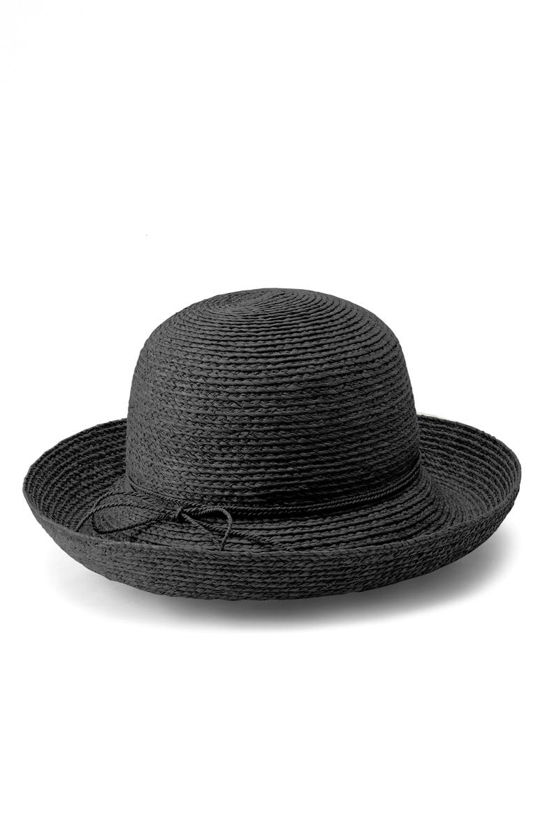 Helen Kaminski Prima 10 Raffia Hat, Alternate, color, Charcoal