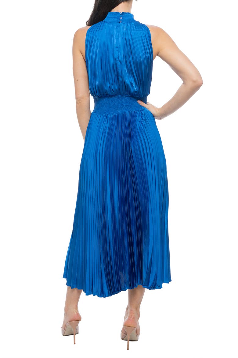Pleated Midi Dress, Alternate, color, ROYAL