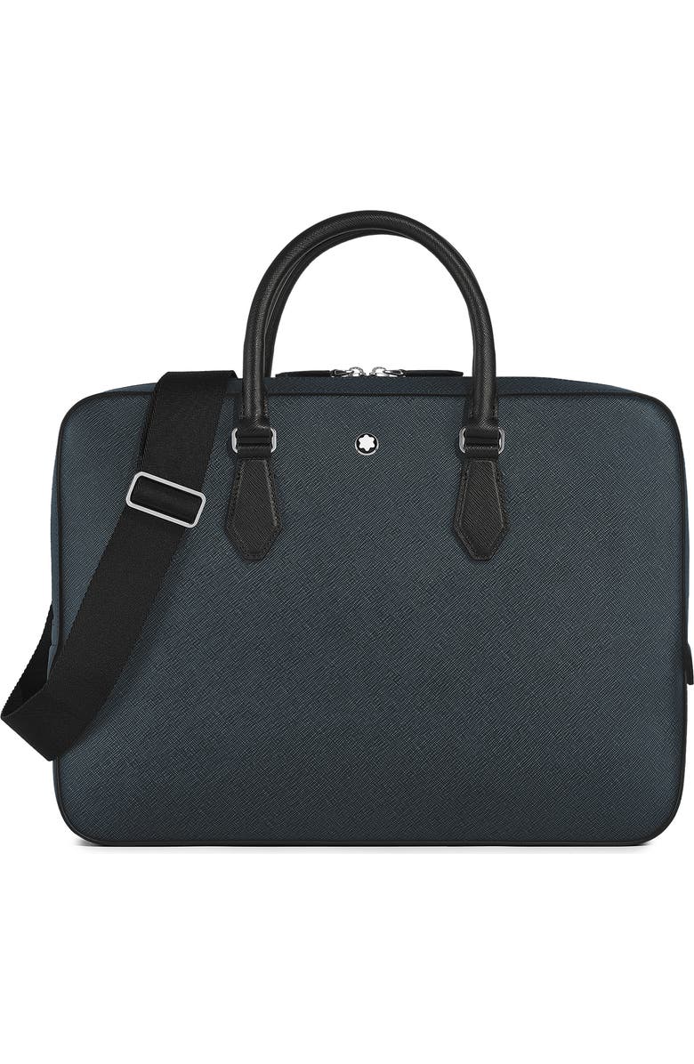 Montblanc Sartorial Leather Document Case, Main, color, Tweed Blue