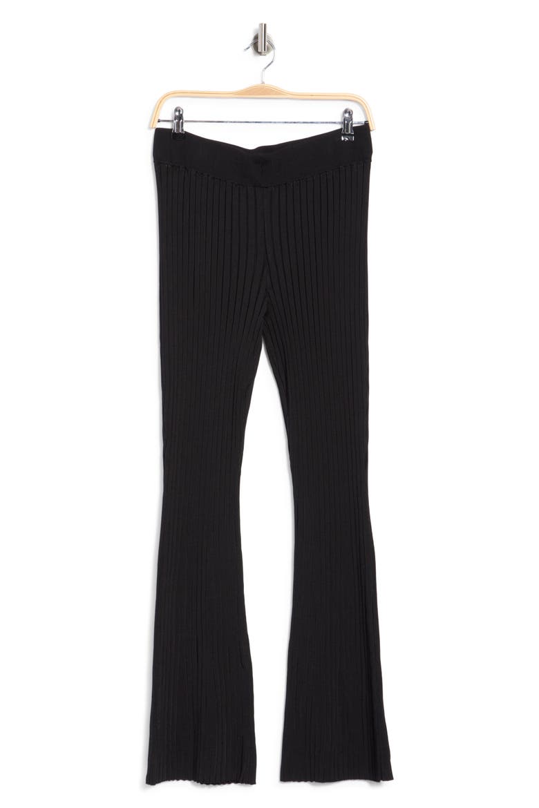 Ribbed Flare Pants, Main, color, BLACK BEAUTY