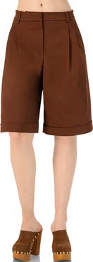 IVONNE Tailored Bermuda Shorts with Pockets