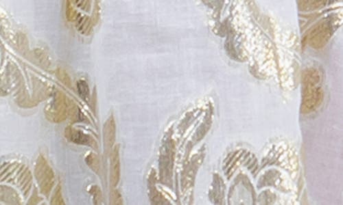 Meghan La Palm Springs Metallic Jacquard Caftan Dress In Seashell Gold