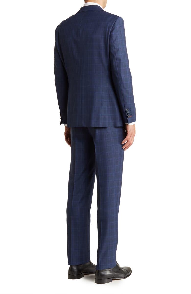 English Laundry Trim Fit Plaid Two-Button Suit, Alternate, color, Blue