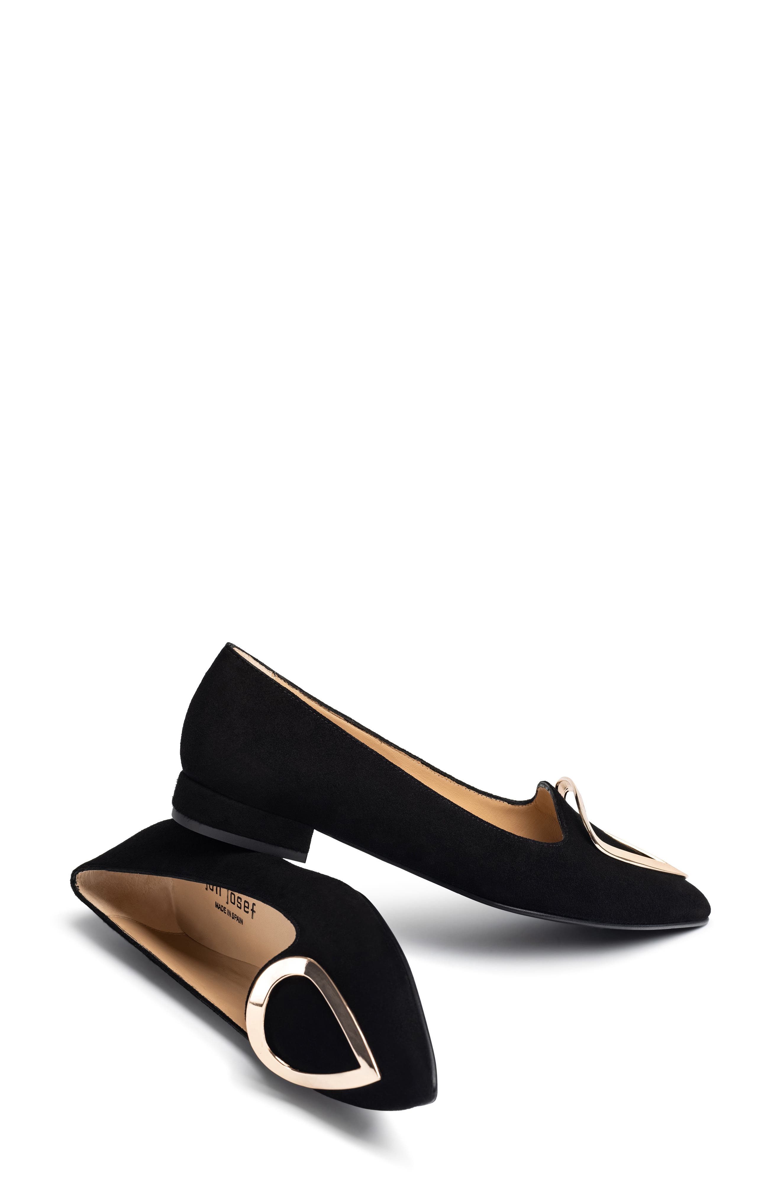 Jon Josef Reina Flat, Alternate, color, Black Suede