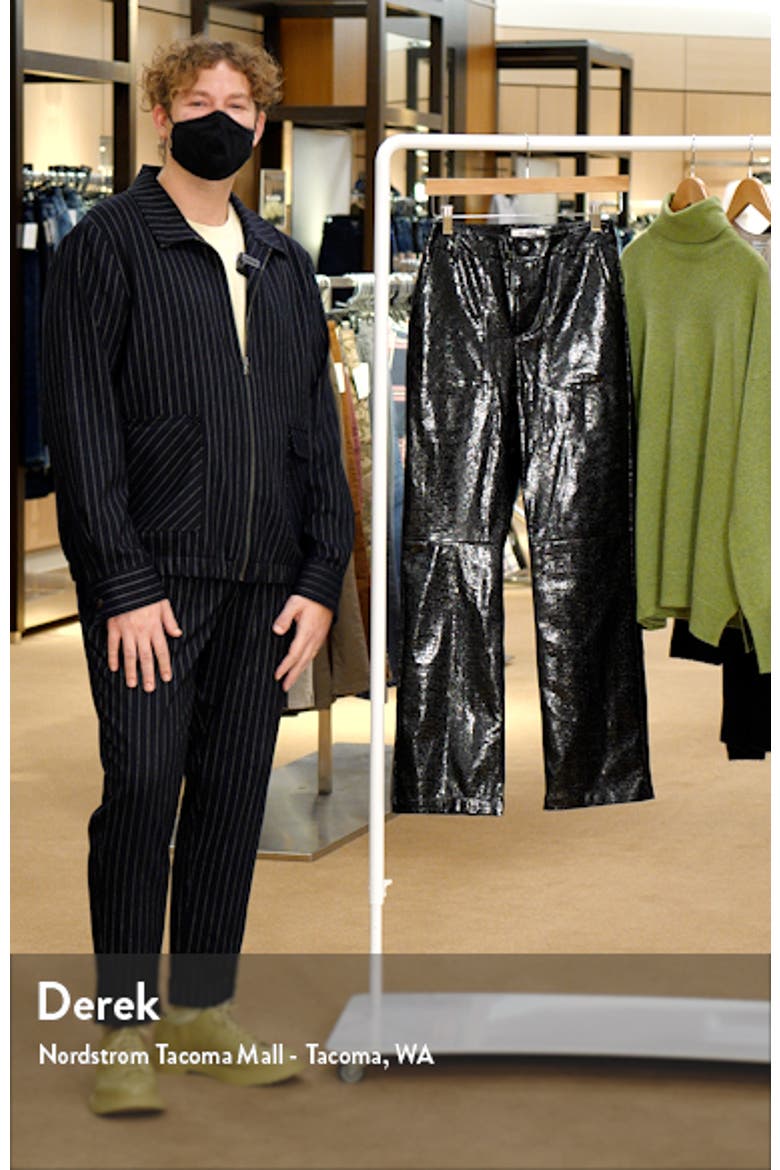 Wilcox Croc Embossed Wide Leg Faux Leather Pants video