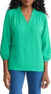Jones New York Smocked Shoulder Top