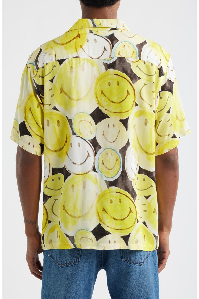 SMILEY® All the Time Camp Shirt, Alternate, color, YELLOW/ BLACK