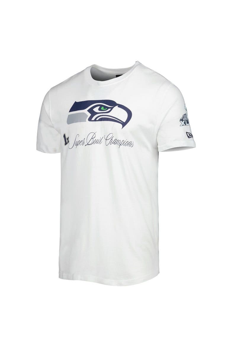 Men's New Era White Seattle Seahawks Historic Champs T-Shirt, Alternate, color, White