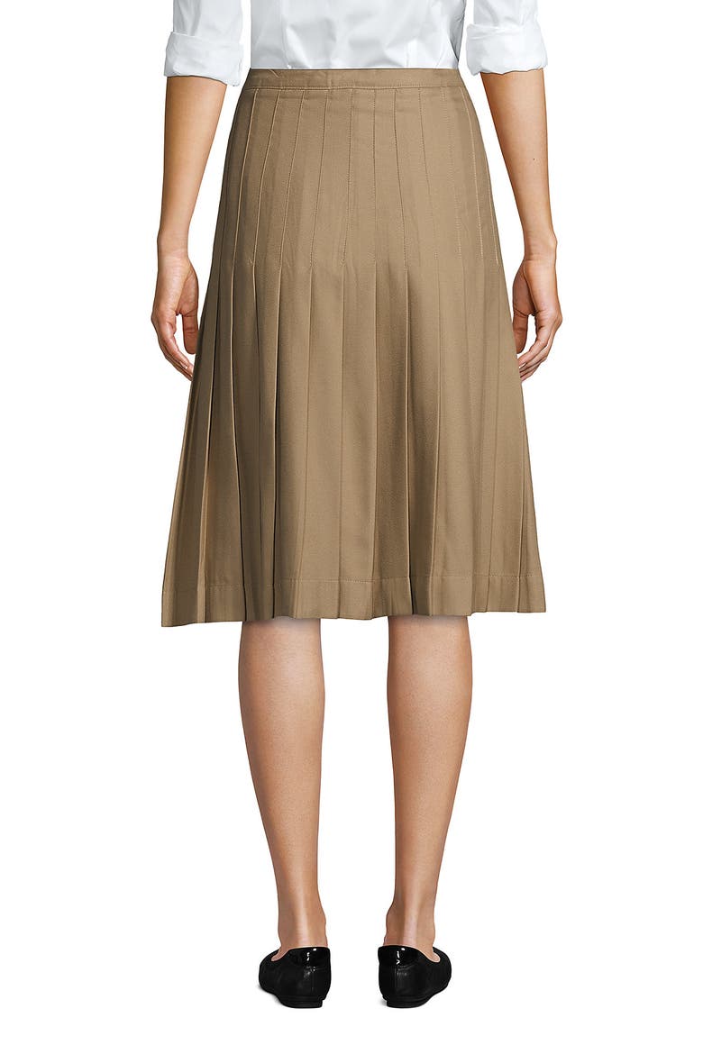 School Uniform  Solid Pleated Skirt Below the Knee, Alternate, color, Khaki