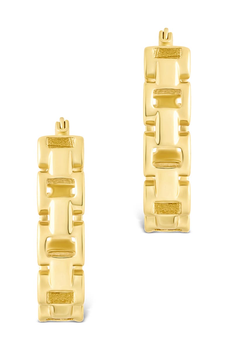 Sterling Forever Haverly Link Hoop Earrings, Alternate, color, Gold