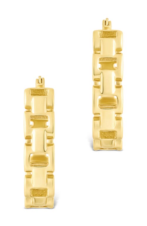 Sterling Forever Haverly Link Hoop Earrings In Gold